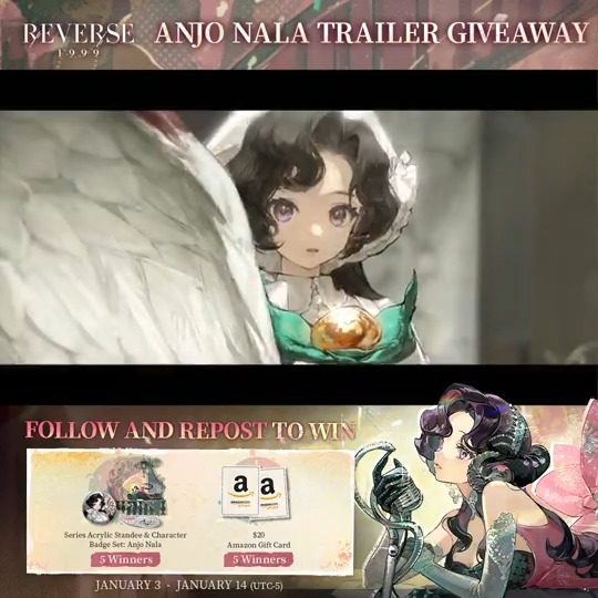 Anjo Nala Trailer - Code Name: Kimberly | Reverse: 1999 A mute voice in the prison known as "Kimberly." [Giveaway Rules] 1.Follow Reverse: 1999 | Version 3.5 Available Now 2.RT trailer before Jan.14 HD: Download: #Reverse1999Ver2ꓸ2 #AnjoNala