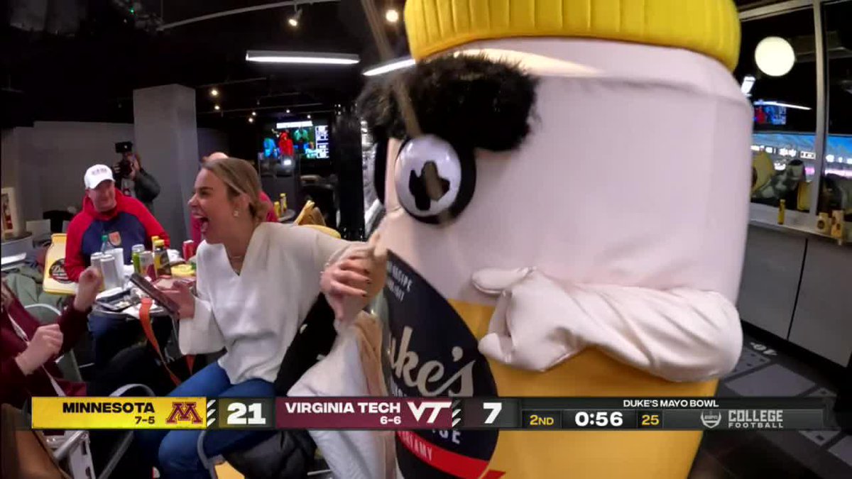 Who is the mystery mascot at the Duke's Mayo Bowl? 👀