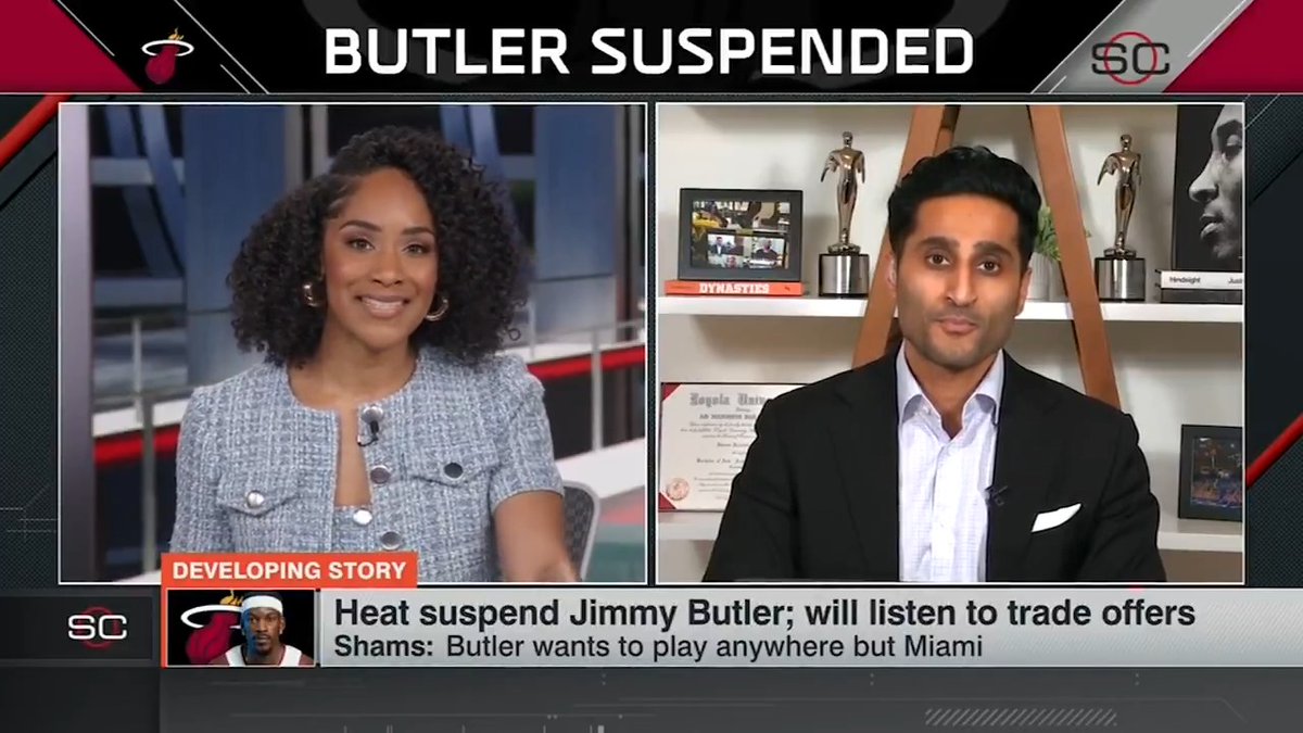 Reporting for SportsCenter on the Heat’s suspension of Jimmy Butler and where the franchise stands on a trade.