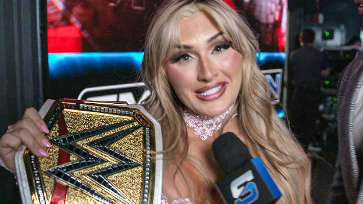 EXCLUSIVE: Tiffany Stratton returns from the ring and boasts about successfully cashing in her Money in the Bank contract to capture the WWE Women’s Championship with one simple phrase. #SmackDown