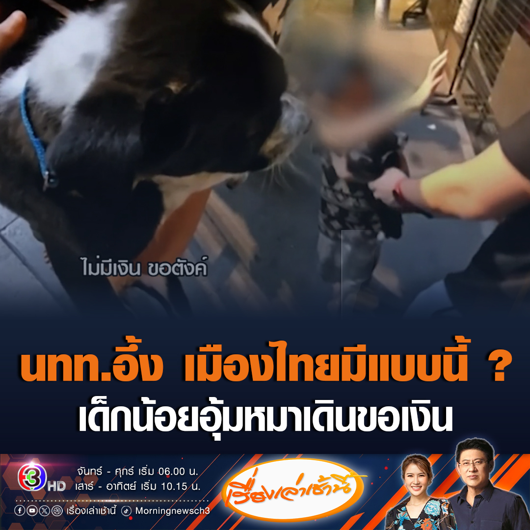 #เรื่องเล่าเช้านี้ นักท่องเที่ยวเดินอยู่ริมถนนสุขุมวิท ย่านอโศก ระหว่างทางเจอเด็กเดินอุ้มหมา บอก “No Money” สุดท้ายพบเป็นเด็กชาวกัมพูชา เชื่อถูกใช้แรงงานเด็ก #ข่าวช่อง3 #ข่าวสังคม