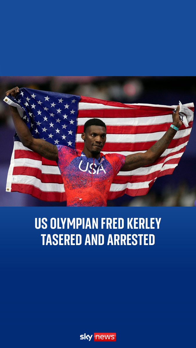 This is the moment US Olympic sprinter Fred Kerley is tasered and arrested by police. Kerley's defence lawyer Yale Sanford called the footage "obscene" and criticised the police's behaviour in a statement.