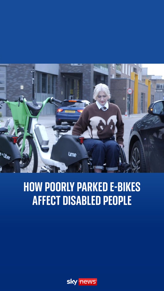 Blind content creator Lucy Edwards👩🏻‍🦯 and wheelchair user Eliza Rain speak about the challenges they face in navigating poorly parked dockless e-bikes. Read more here:
