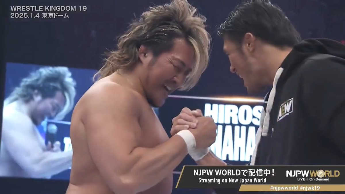 🏟️WRESTLE KINGDOM 19 in 東京ドーム🏟️ 柴田：棚橋くん、もし疲れてなければ明日試合しませんか？ 棚橋：俺は疲れたこととないので、やりましょう！ 棚橋🆚柴田、明日試合決定か⁉️ 登録・視聴はこちらから ⇒ #NJPW #njpwworld #njwk19