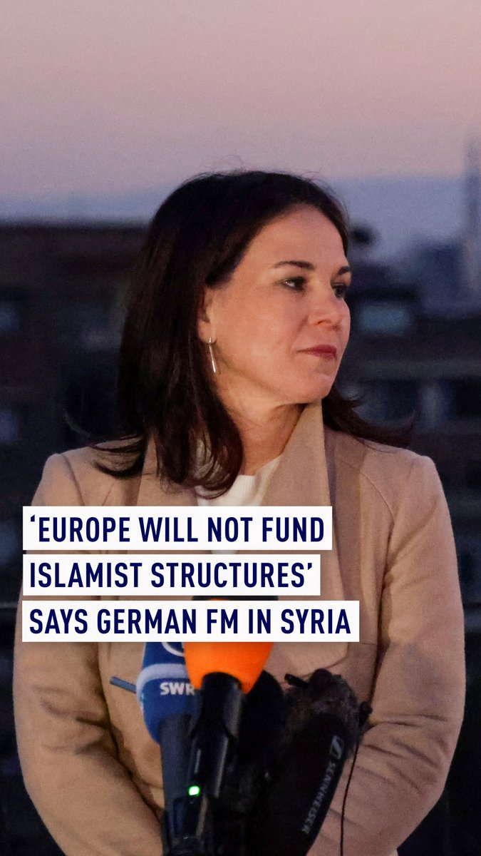 German Foreign Minister Annalena Baerbock says Europe will not support or fund an “Islamist” government in Syria. But Europe will happily support the Zionist terrorist state of Israel to continue its genocide in Gaza.