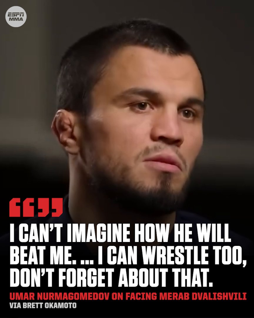 Umar Nurmagomedov doesn't envision a loss at #UFC311 against Merab Dvalishvili 👀 (via Brett Okamoto)