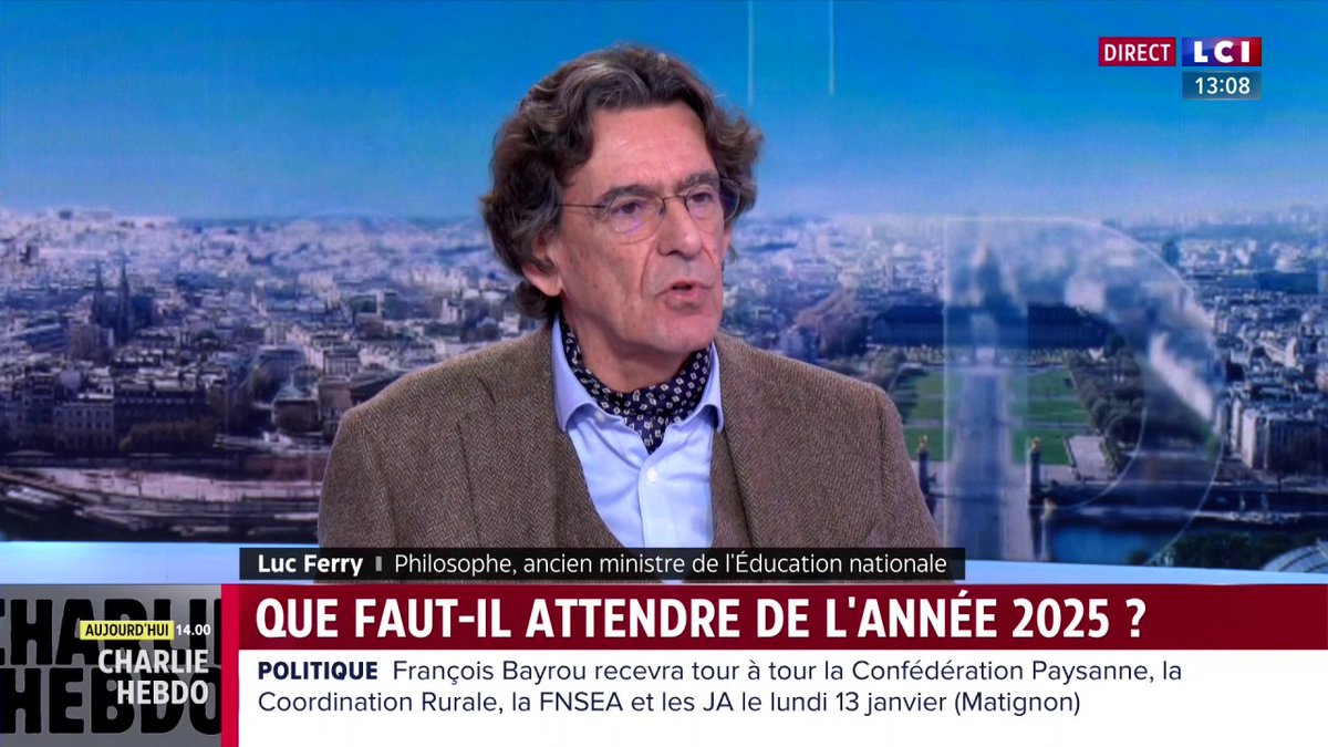 Luc Ferry, philosophe : "Je suis un fanatique défenseur de la levée de l'anonymat dans les démocraties. Je trouve scandaleux qu'on puisse se cacher derrière un pseudo."