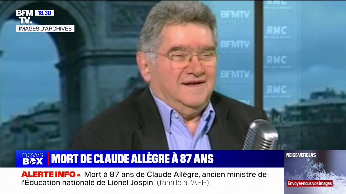 L'ex-ministre de l'Éducation nationale, Claude Alègre, est mort à l'âge de 87 ans