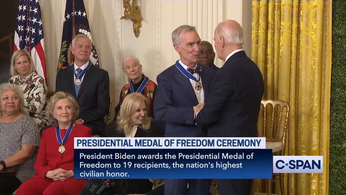 William Sanford Nye (Bill Nye) receives the Presidential Medal of Freedom.