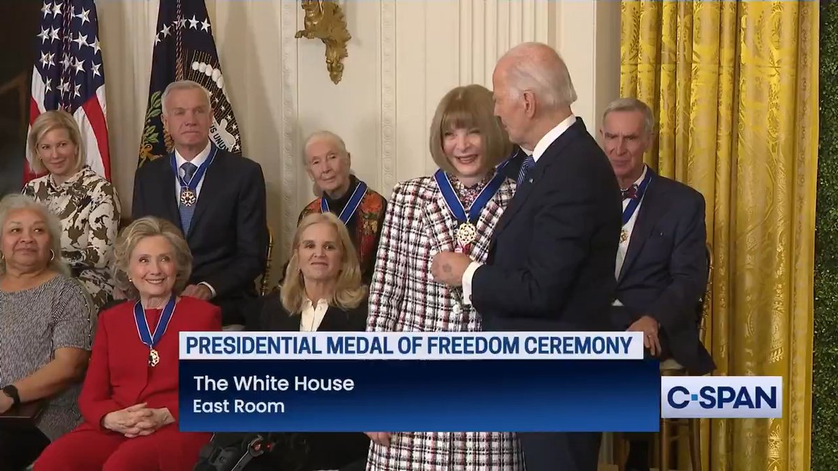 Anna Wintour (Vogue Magazine) receives the Presidential Medal of Freedom.
