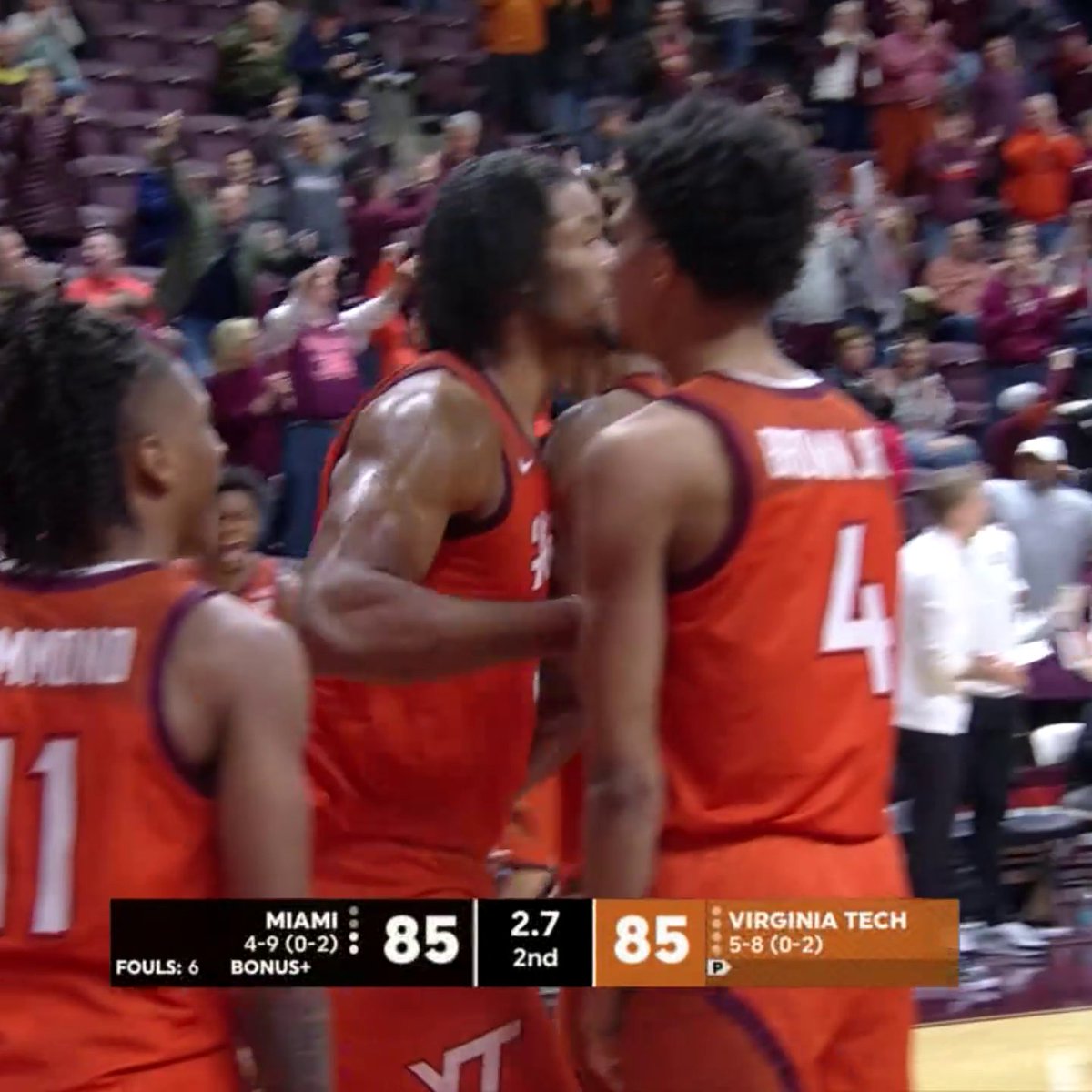 Mylyjael Poteat 😤 Virginia Tech Men's Basketball get the W over Miami‼️