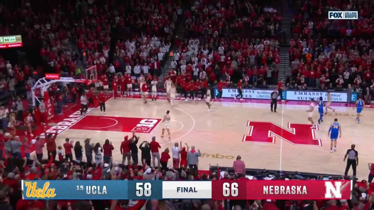 DOWN GOES NO. 15 ‼️ Nebraska Men's Basketball roll to a B1G home W 🙌 #B1GMBBall