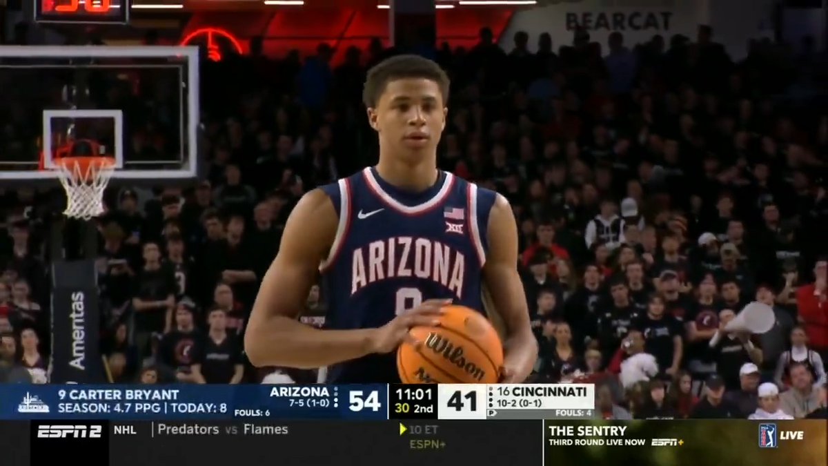Arizona freshman Carter Bryant couldn't miss against No. 16 Cincinnati 😈 carter bryant 14 PTS | 5-5 FG | 3-3 3PT | 15 MIN