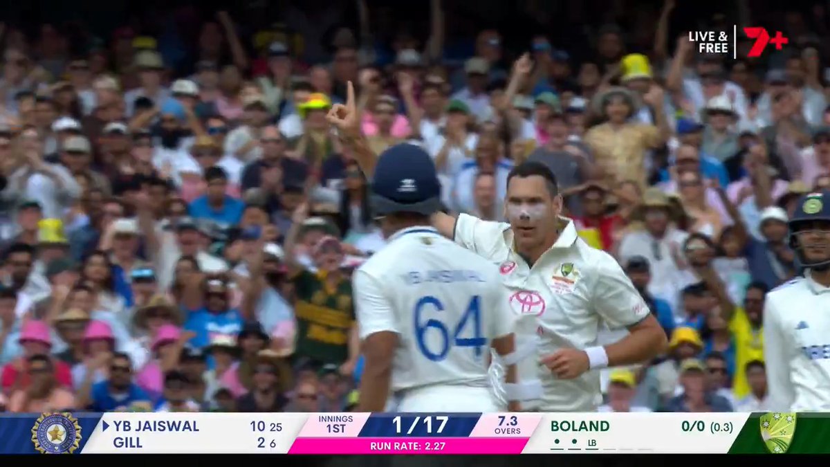 Scott Boland's match figures: Overs: 36.5 Maidens: 13 Wickets: 10 Runs: 76 Here's all 10 of his wickets 🔥 #AUSvIND
