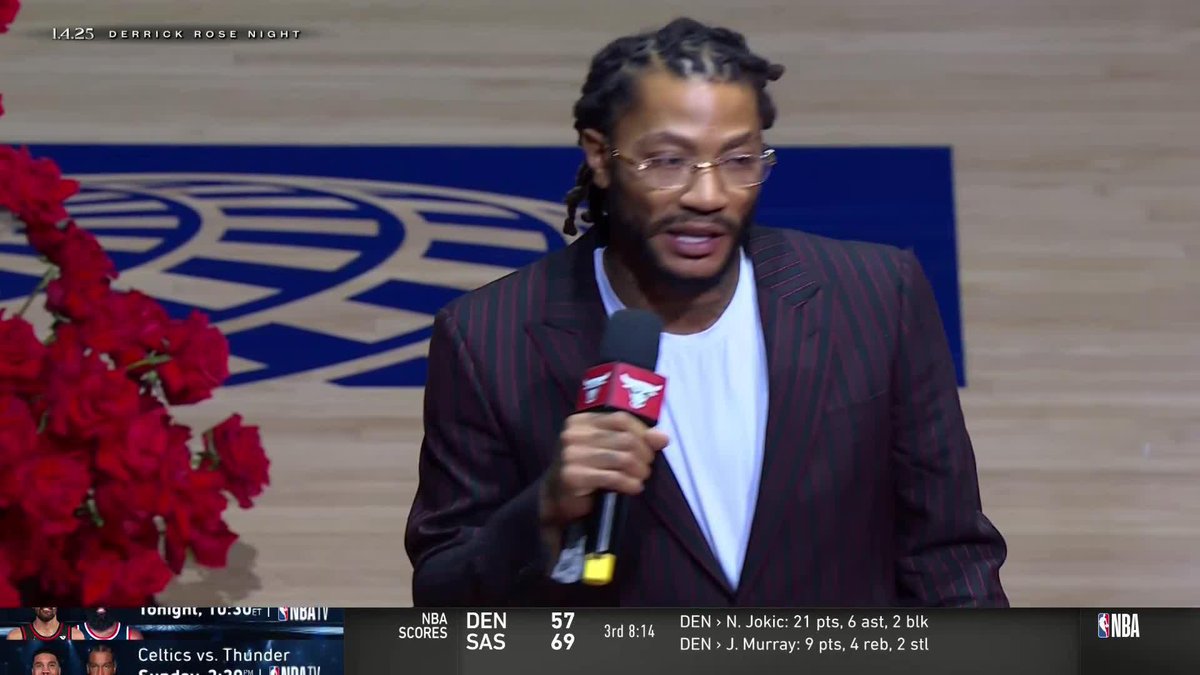 "Dad, do you wanna be good or great?" ✨ The man of the hour says a few words on Derrick Rose Night 🌹