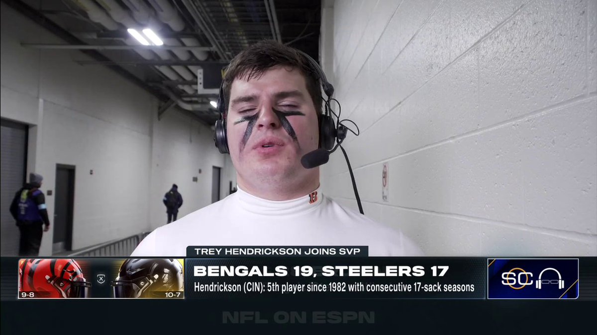 Trey Hendrickson joins Scott Van Pelt to talk about the Bengals' big win to keep their playoff hopes alive 🐅