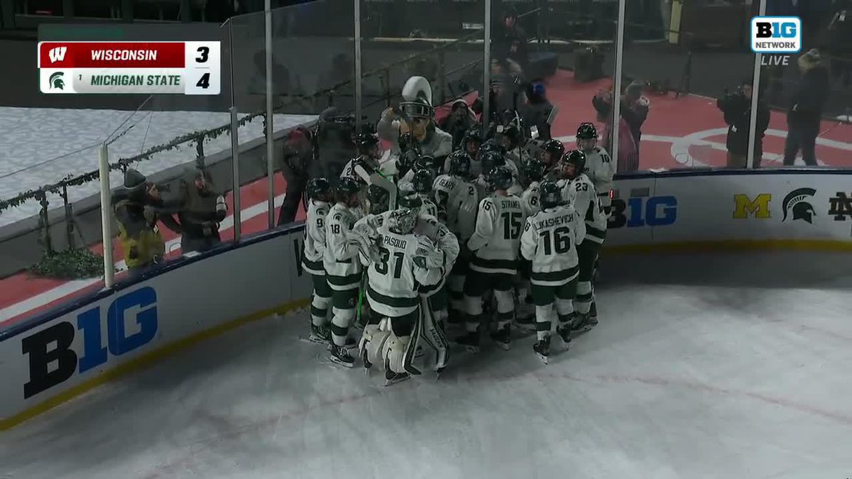 "BALL GAME!" 🗣️ NO. 1 Michigan State Hockey WINS IT IN OT THRILLER 🔥 #B1GHockey