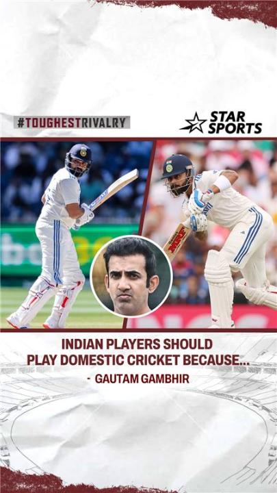 Back to the basics! 🏏 Gautam Gambhir insists Indian players must play domestic cricket if available to strengthen #TeamIndia's Test cricket future. Do you agree? 👀 #BorderGavaskarTrophy #ToughestRivalry