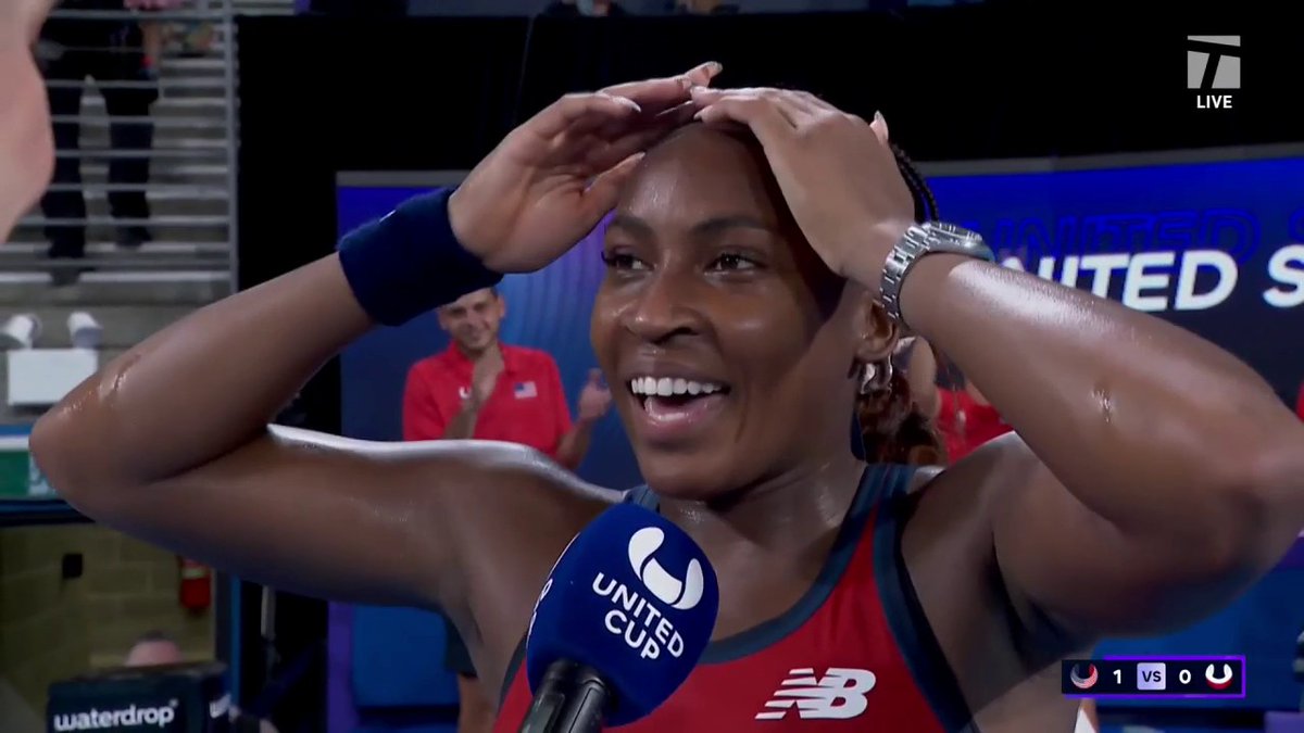 "I have the belief I'm one of the best players in the world." Coco Gauff is full of confidence after her 2nd straight win over Swiatek. #UnitedCup
