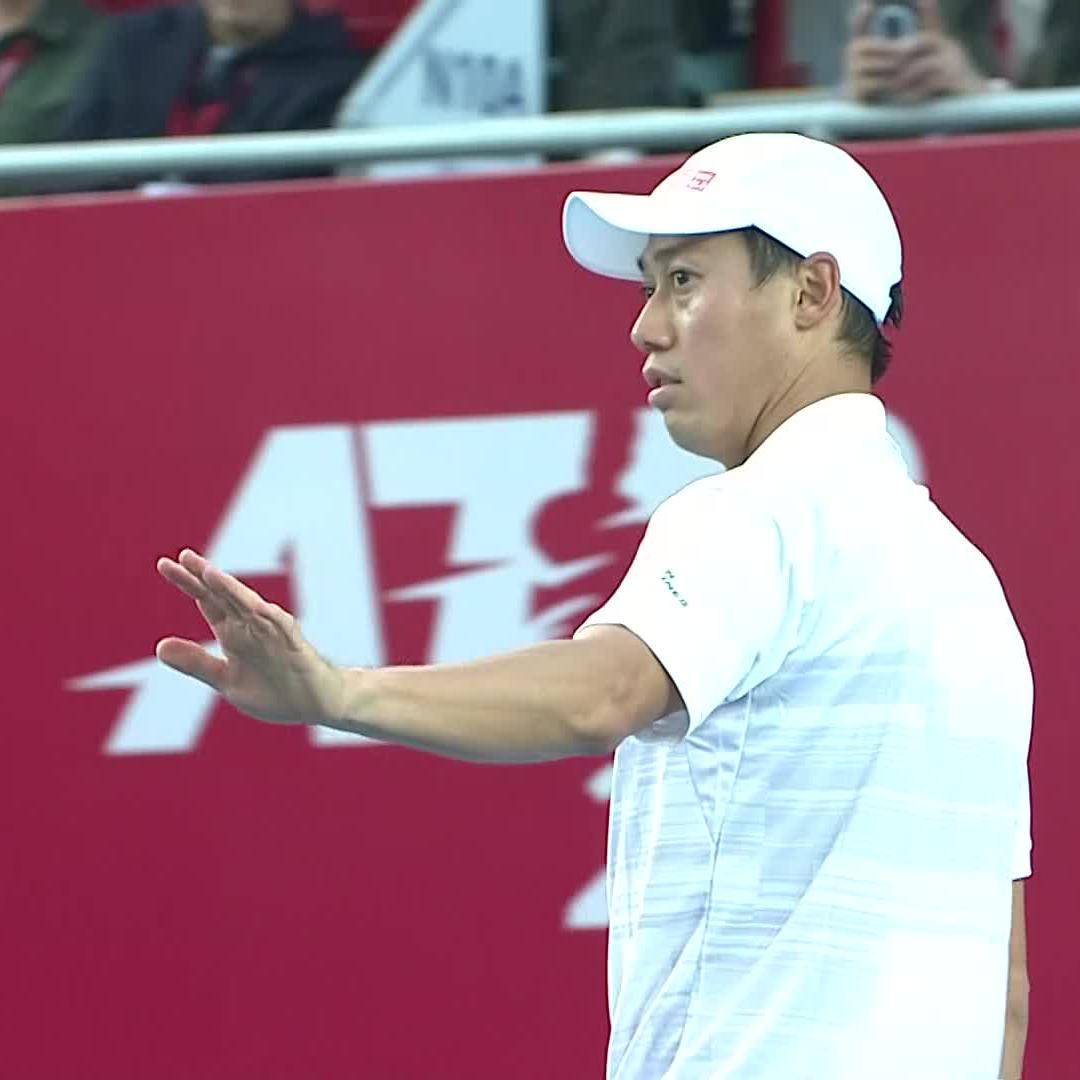 Are you KIDDING?! 🤯 Kei Nishikori with an epic reflex to lob Muller Kei Nishikori #BOCHKTO