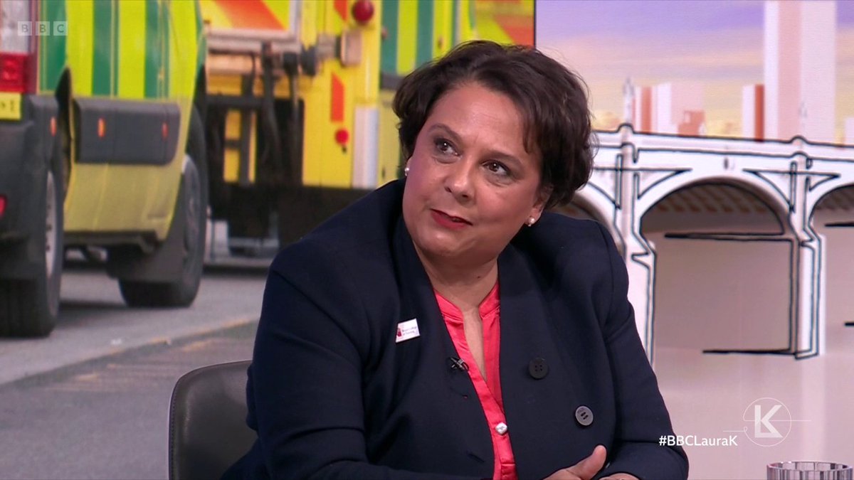 "Nursing in this country is in a crisis" Chief Executive of the Royal College of Nursing Professor Nicola Ranger tells #BBCLauraK that the workforce is a "missing piece" in the government's plans for NHS reform