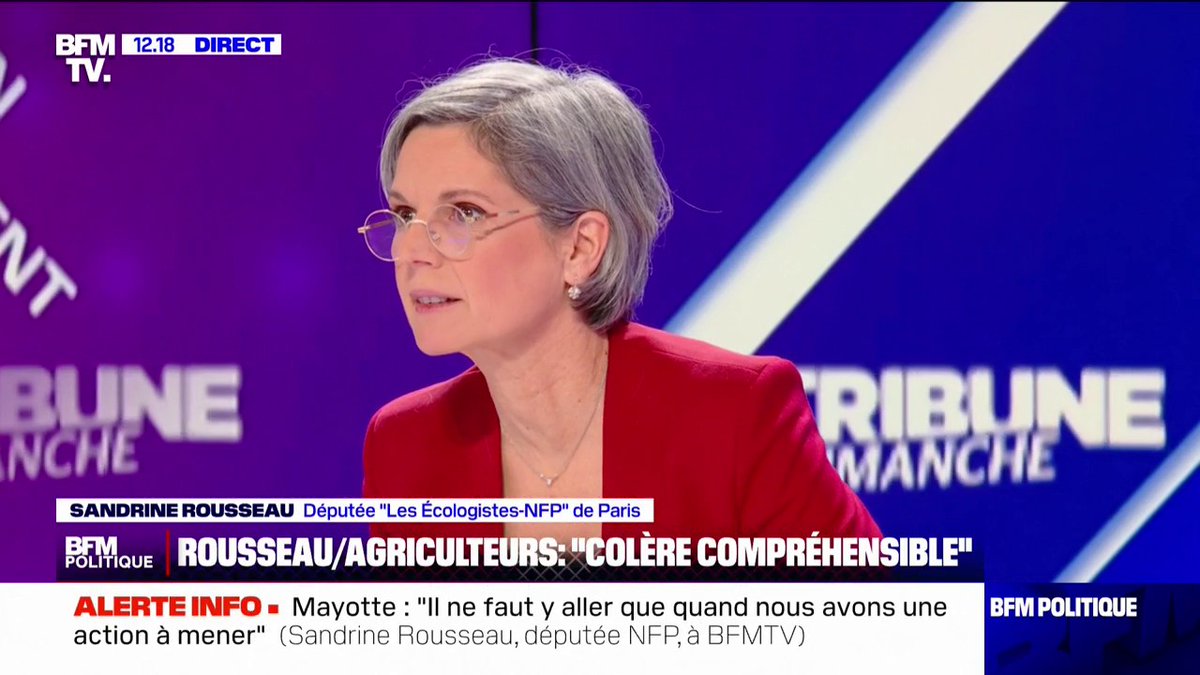 Crise agricole: "Une situation de survie, pas de vie", déclare Sandrine Rousseau