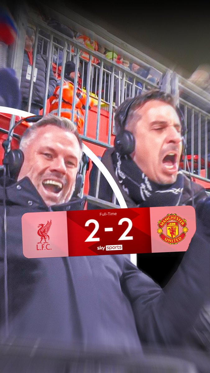 Comms Cam! 🎥 Jamie Carragher and Gary Neville react to Liverpool's draw with Manchester United at Anfield 😨