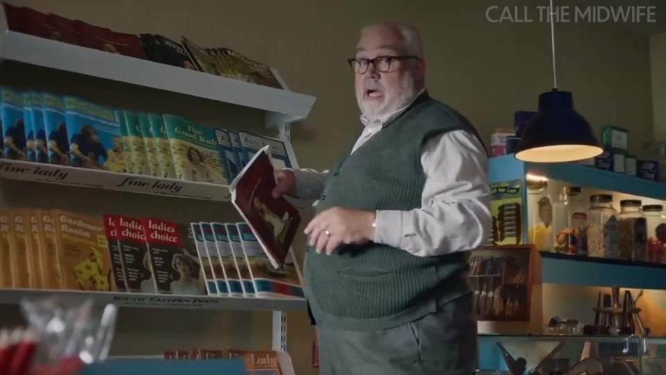 Ah yes. The newsagents’ ‘top shelf’. That great cultural contribution the seventies gave to the world… ;-) #CallTheMidwife #NewSeries BBC One
