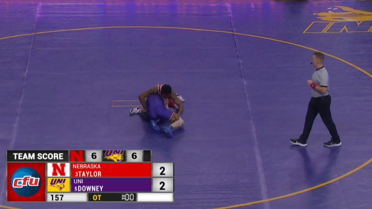 RYDER DOWNEY IN SUDDEN VICTORY‼️ Downey with the takedown for the upset of No. 3 Antrell Taylor! #PantherTrain | #EverLoyal