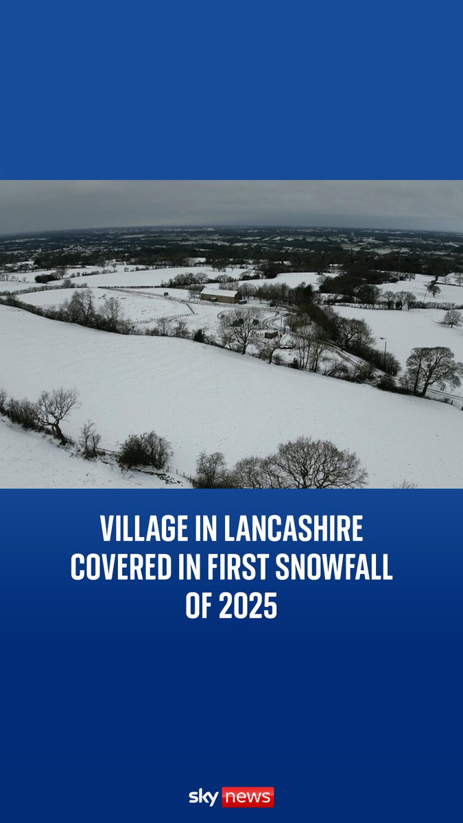 Village in Lancashire covered in first snowfall of 2025 ❄️ The Met Office issued weather warnings in parts of the UK for snow, ice and rain - as several areas experienced their first snowfall of the year.