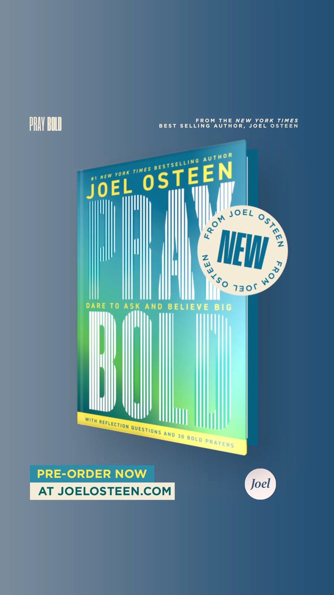 If you’re going to reach the fullness of your destiny, it’s not going to happen with weak faith, little faith, doubting faith, average faith. It’s going to take great faith! Pre-order, Pray Bold: Dare to Ask and Believe Big, today: