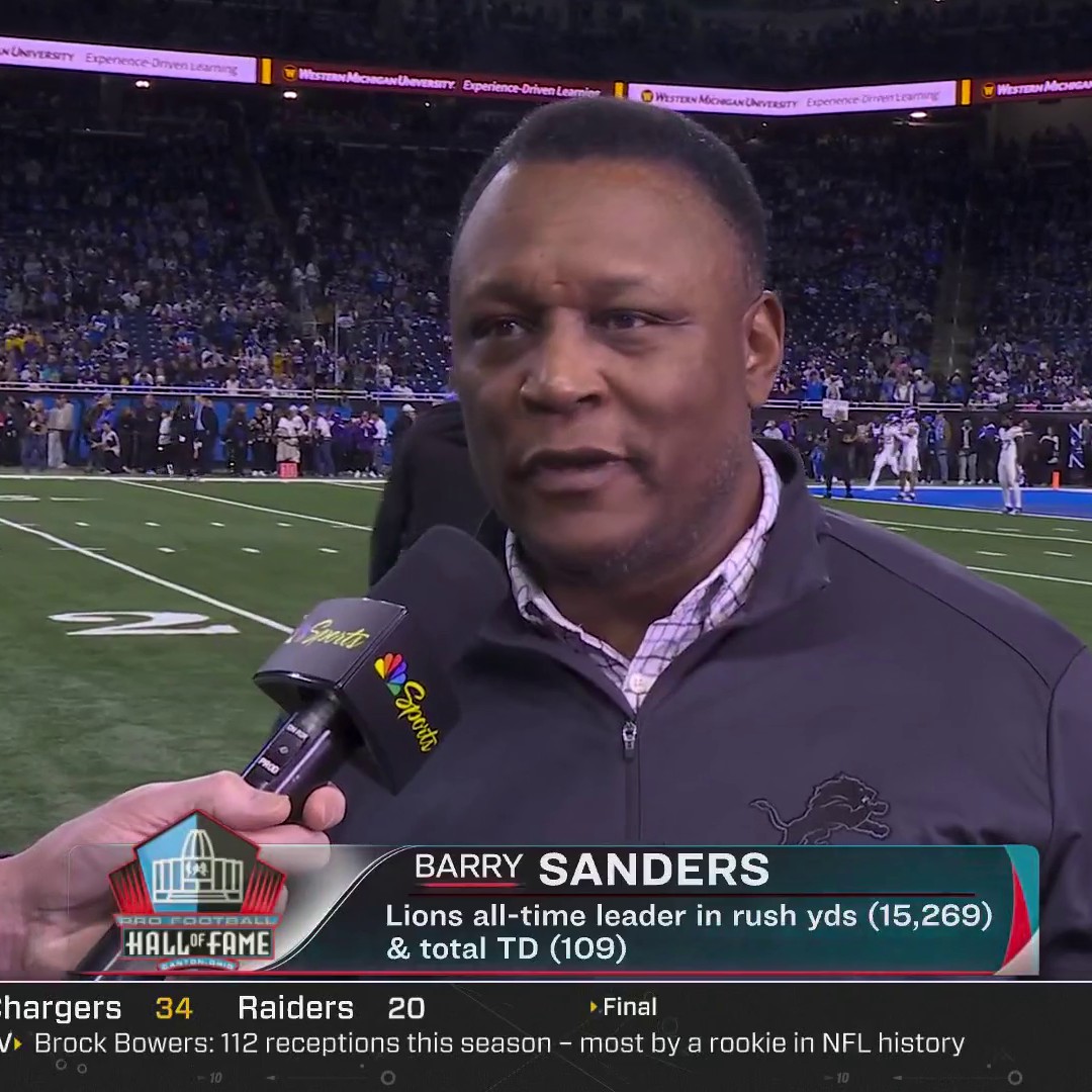 Lions legend Barry Sanders tells Chris Simms what it's like watching Detroit have an opportunity to win a big game in front of the home fans. 📺 NBC and Peacock