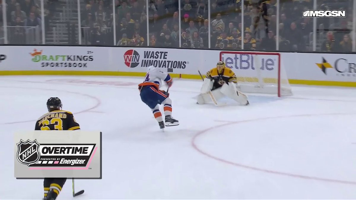 A big save one way, and a game winner the other! 😱 Bo Horvat wins it for the New York Islanders in Energizer overtime!