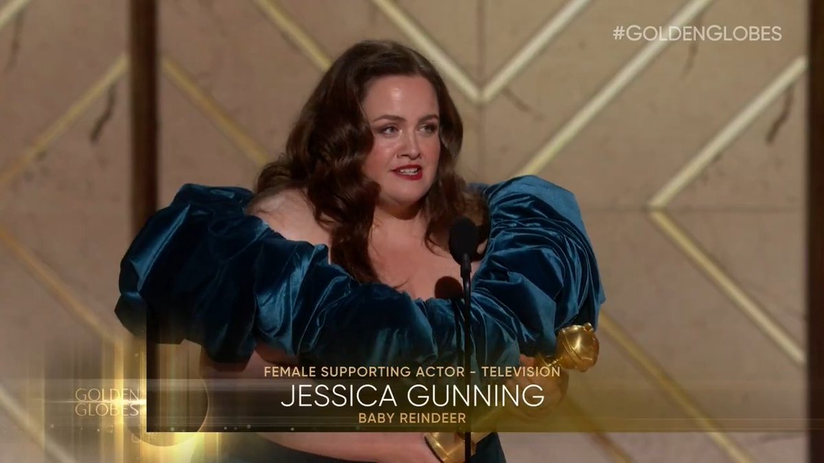 Congratulations to Jessica Gunning on taking home the #GoldenGlobes award for Best Supporting Female Actor – Television for her role in Baby Reindeer!