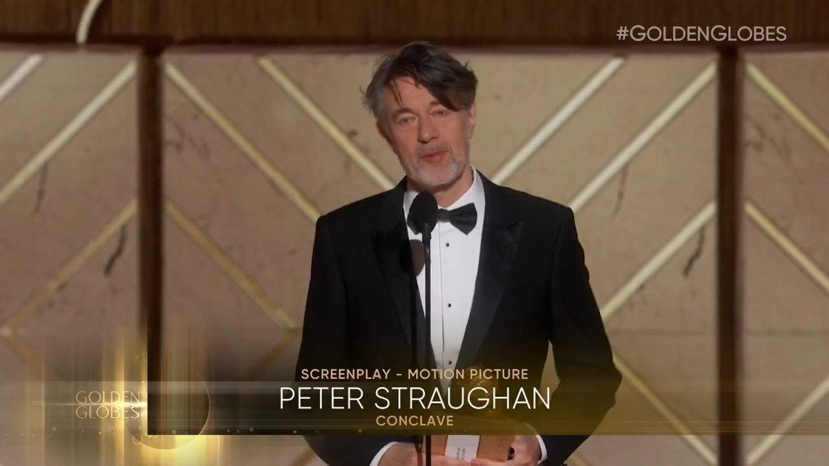 Conclave, you are a winner tonight! Congrats on your award for Best Screenplay – Motion Picture at the #GoldenGlobes!