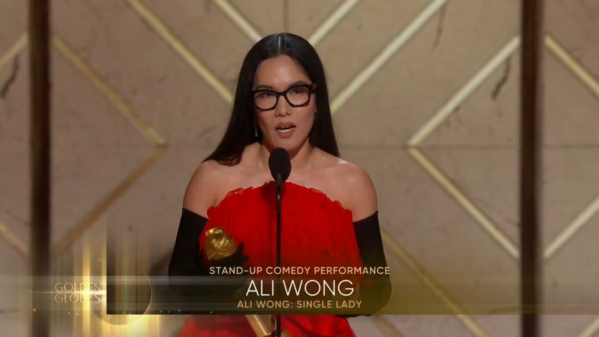 You're a #GoldenGlobes winner, Ali Wong! 🥳 Congrats on winning Best Stand-Up Comedian on Television for Ali Wong: Single Lady.