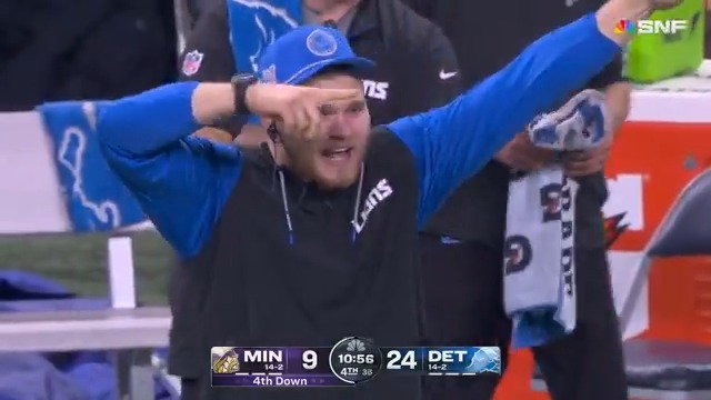 Hutch is fired up for the Lions defense! 📺: #MINvsDET on NBC/Peacock 📱: Stream on #NFLPlus