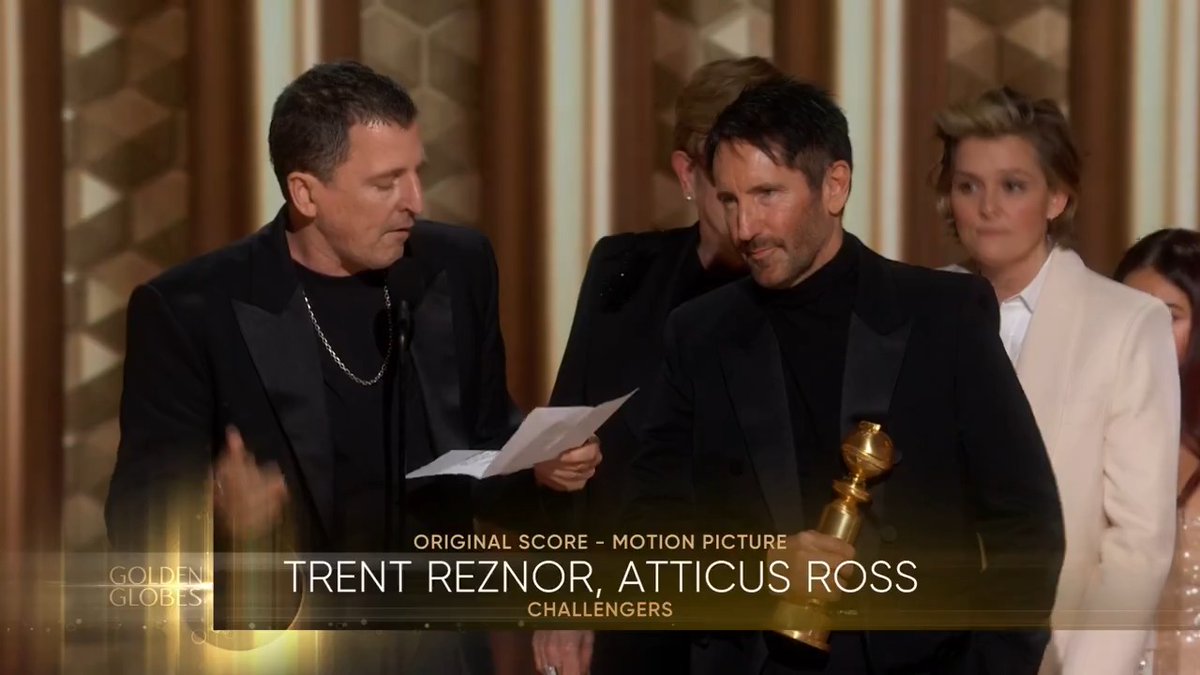 Trent Reznor & Atticus Ross have won Best Score – Motion Picture for Challengers! 🎼 #GoldenGlobes