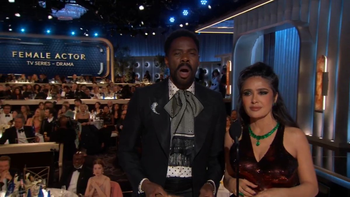 Here's Colman Domingo and Salma Hayek to present the award for Best Television Female Actor – Drama Series! 📺 #GoldenGlobes