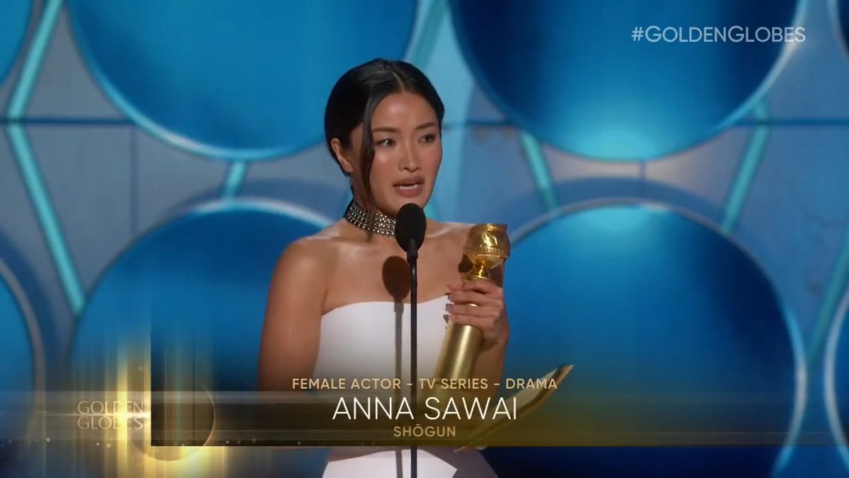 Congratulations to the incredible Anna Sawai on the #GoldenGlobes award WIN for Best Television Female Actor – Drama Series! 💛