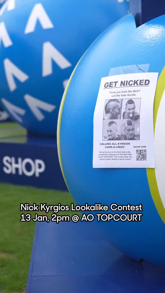 Ready to catch a Kyrgios fade? 💇♂️ Get your free Nick fade at TOPCOURT’s look-alike comp. The hair is one thing, but can you match the swagger? Fill out the form to enter for a chance to WIN 😎 Enter now 👉