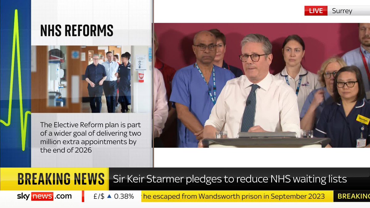 "Artificial intelligence is a technology with almost unlimited power to cut waste, speed things up and save lives." Sir Keir Starmer says the NHS will harness AI "properly" as part of government plans. Latest: 📺 Sky 501, Freeview 233 and YouTube