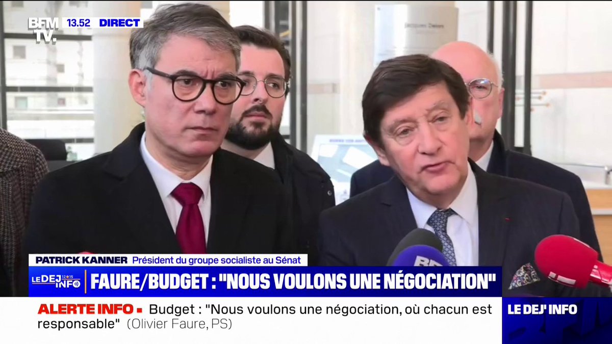 "Il y a eu une proposition de modification, d'évolution de la réforme des retraites" Patrick Kanner s'exprime à la sortie des consultations sur le budget à Bercy