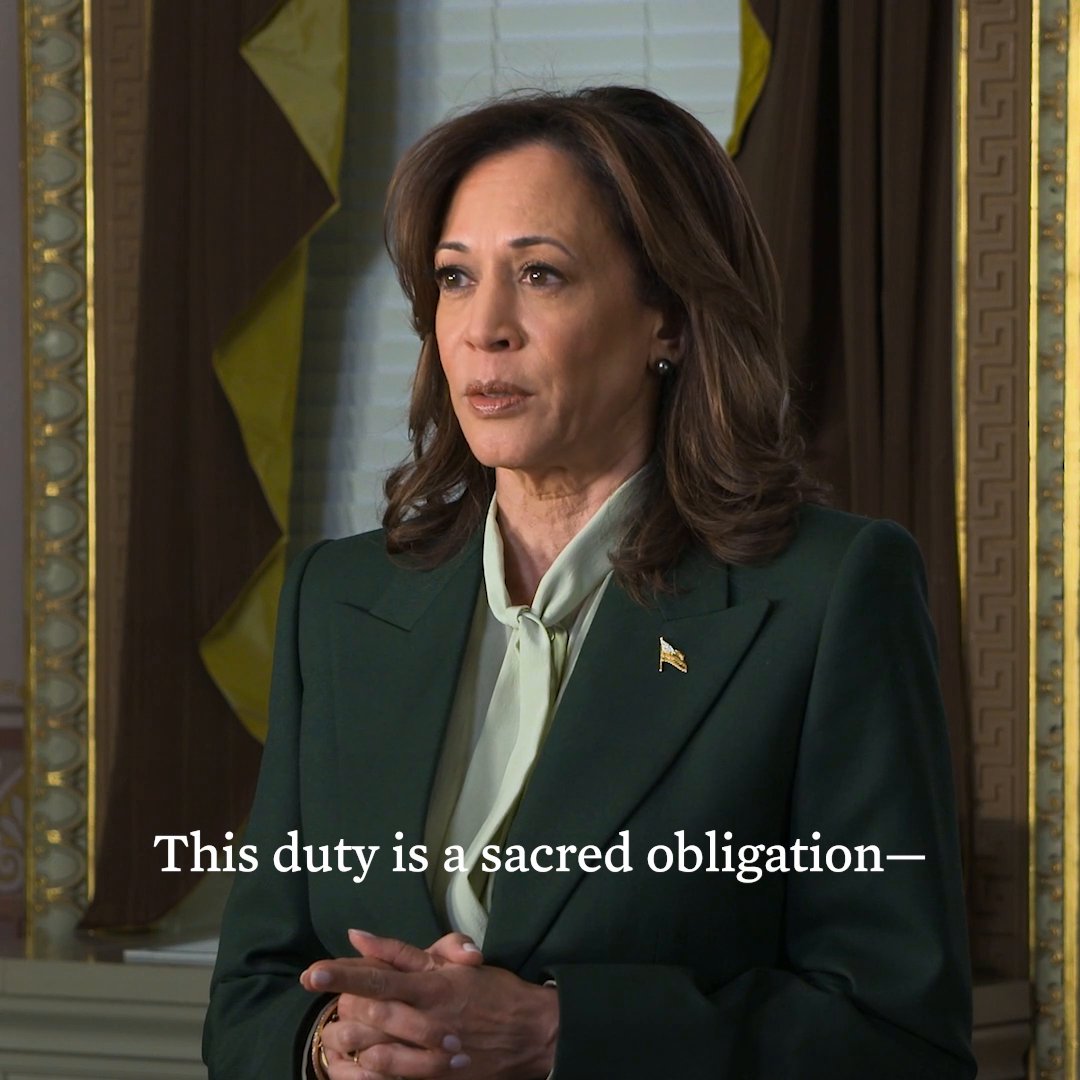 Today, I will perform my constitutional duty as Vice President to certify the results of the 2024 election. This duty is a sacred obligation — one I will uphold guided by love of country, loyalty to our Constitution, and unwavering faith in the American people.