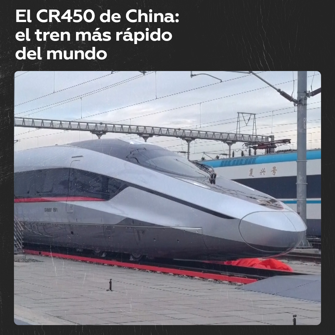 🇨🇳🚅El CR450 chino: eficiencia y velocidad en el tren más rápido del mundo Presentado en Pekín, el nuevo prototipo de tren CR450 es capaz de alcanzar 450 km/h y revolucionará el transporte ferroviario.