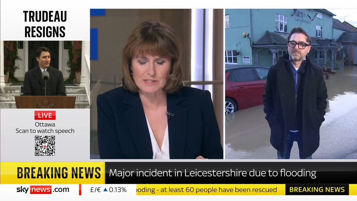 'The only thing in my head was to get out there and take the person away' Cimi Kazazi, who was filmed rescuing a woman from a car in flood-hit Leicestershire speaks to JayneSeckerSky. UK weather latest: 📺 Sky 501, Virgin 602