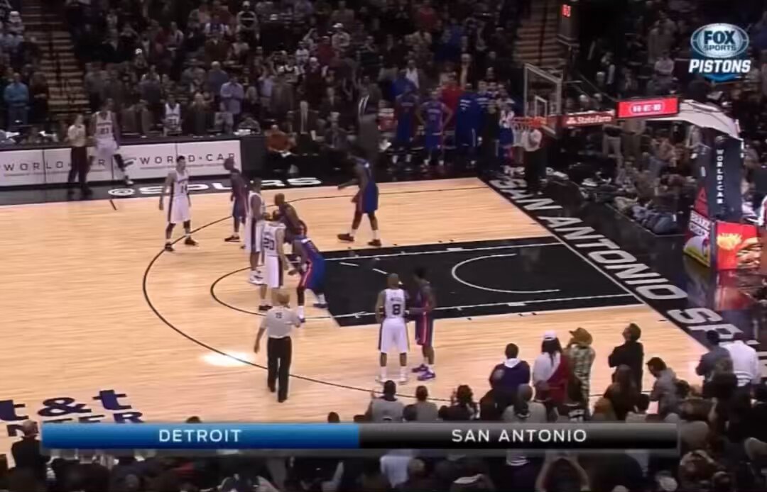 10 years ago today the Detroit Pistons formed a wall to defeat the Spurs Via FanDuel Sports Network Detroit