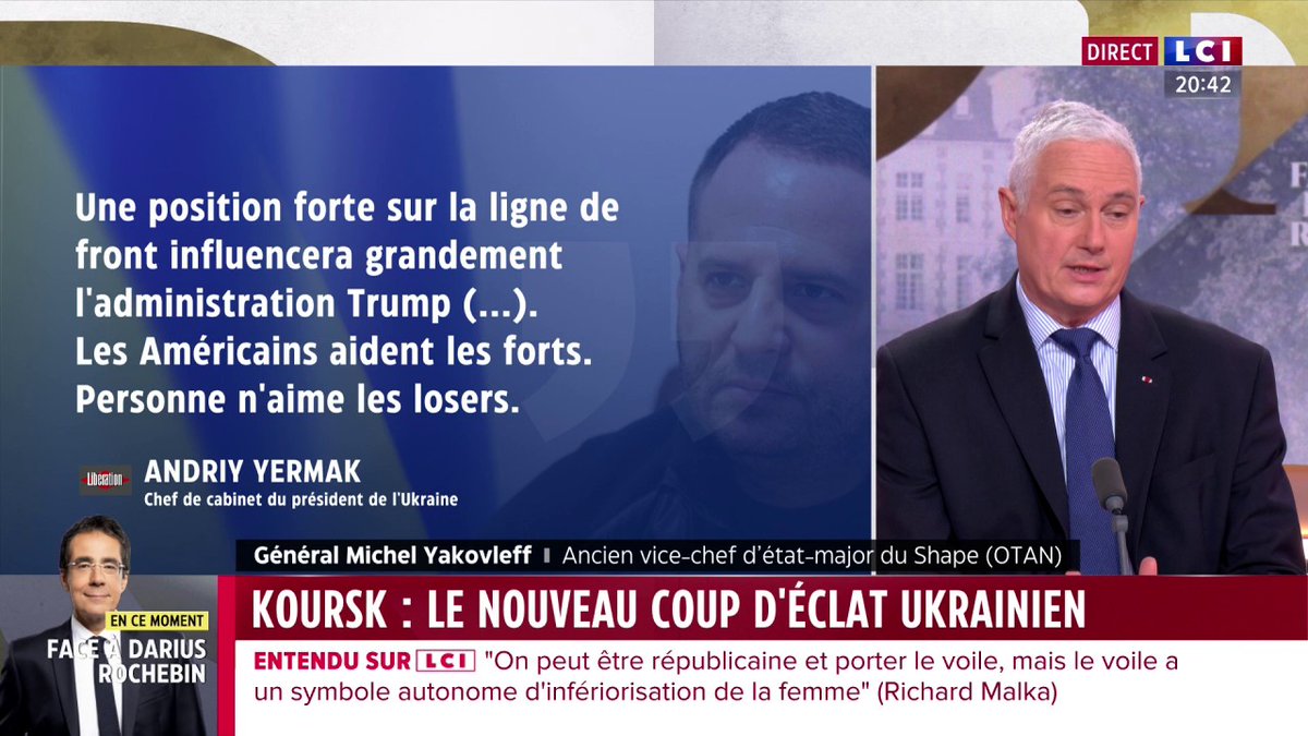 🗣️ "La Russie n'arrivera pas à abattre l'Ukraine militairement, et à l'inverse l'Ukraine ne parviendra pas à reprendre ses territoires militairement" prédit l'ancien vice-chef d'état-major du Shape, La Punchline de Yakovleff ▶️ Darius Rochebin