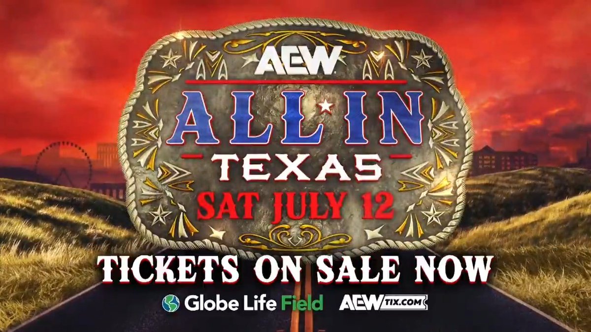 It’s the first-ever #AEW stadium show in the USA and first-ever AEW PPV in Texas; be there LIVE when #AEW makes history with #AEWAllInTexas at Globe Life Field in Arlington on Saturday, July 12th, 2025! Tickets are ON SALE NOW! 🎟️