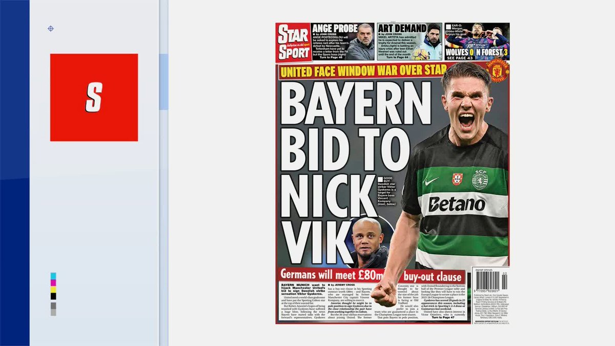 Bayern Munich to hijack Manchester United's bid to sign Viktor Gyökeres? 👀 The Star are reporting that Bayern Munich will meet the £80m buy-out clause 📝